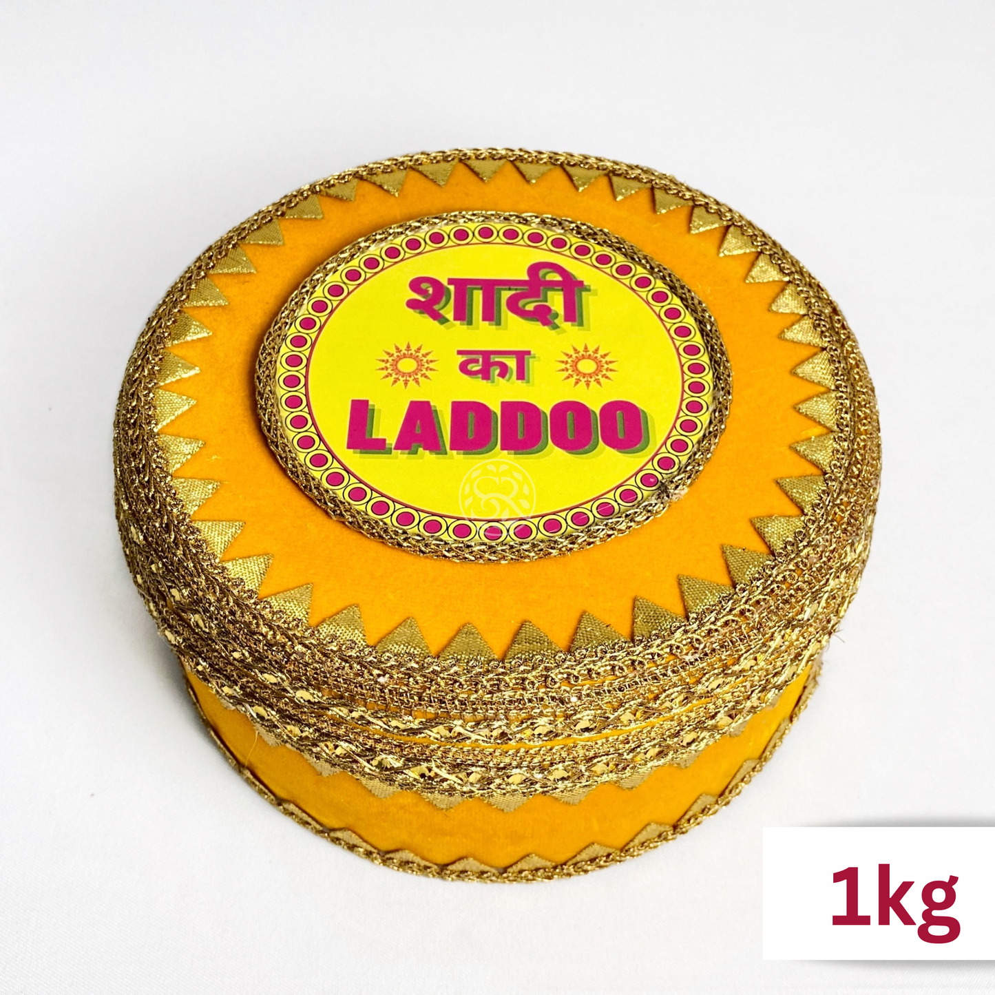 Haldi Yellow 'Shadi ka Laddoo' Steel Box By Saptrishi