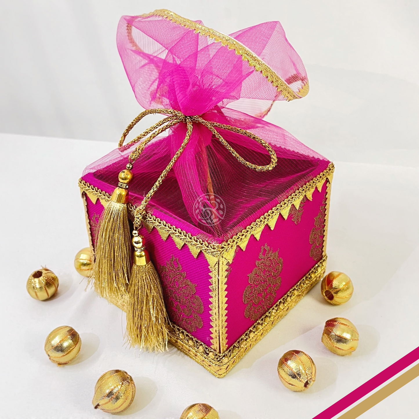 Rani Pink Mithai Box Potli By Saptrishi (1 Pc)