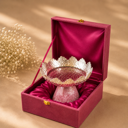 Pink Resin Dry Fruit Stand with Premium Gift Box