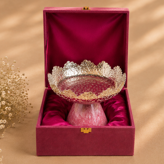 Pink Resin Dry Fruit Stand with Premium Gift Box