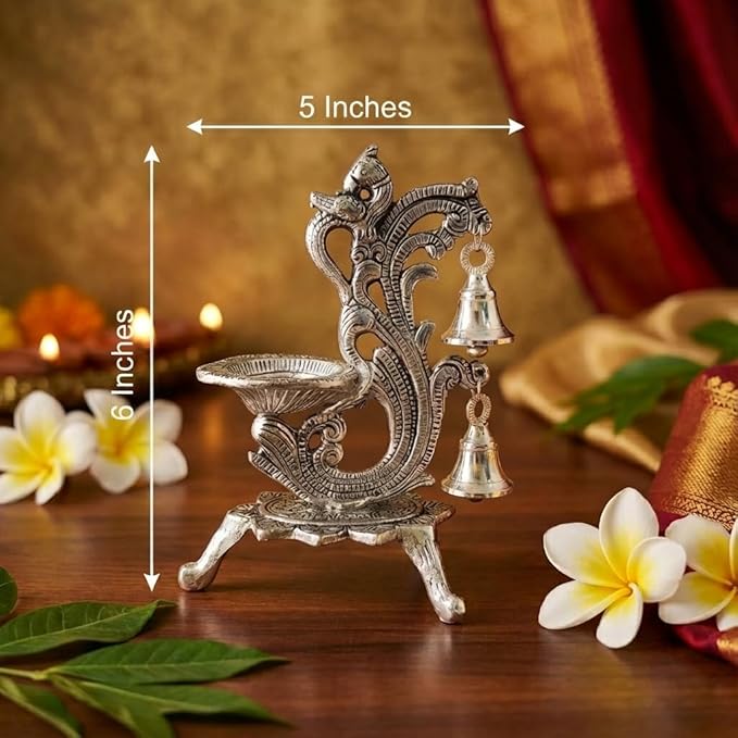 Beautiful Peacock Diya (Velvet Box Packed)