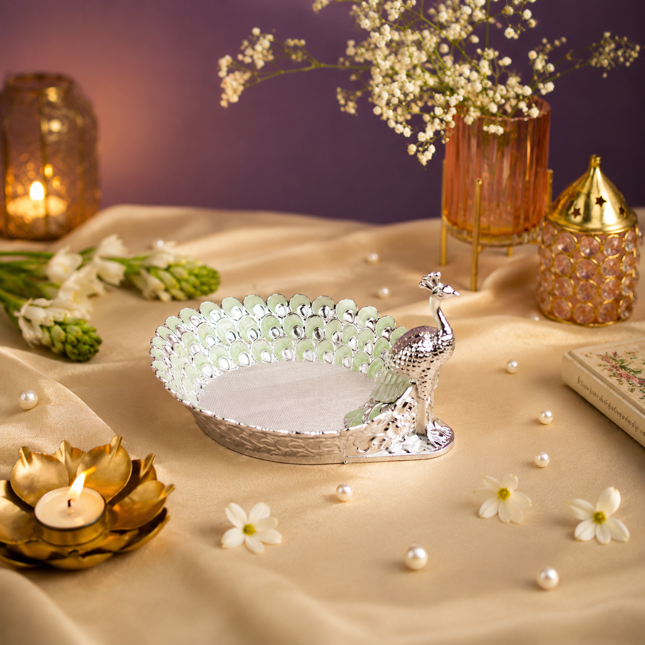 Peacock Pankh Leaf Tray