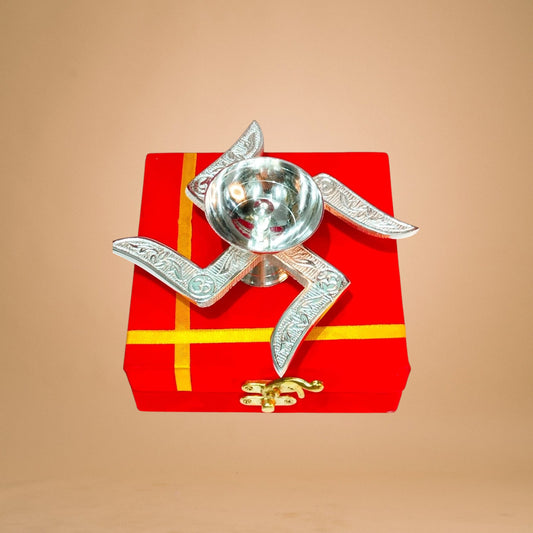 Swastik Diya (Gold Finish) – Minimal Luxury Multi-Purpose Diya & Tea-Light Holder