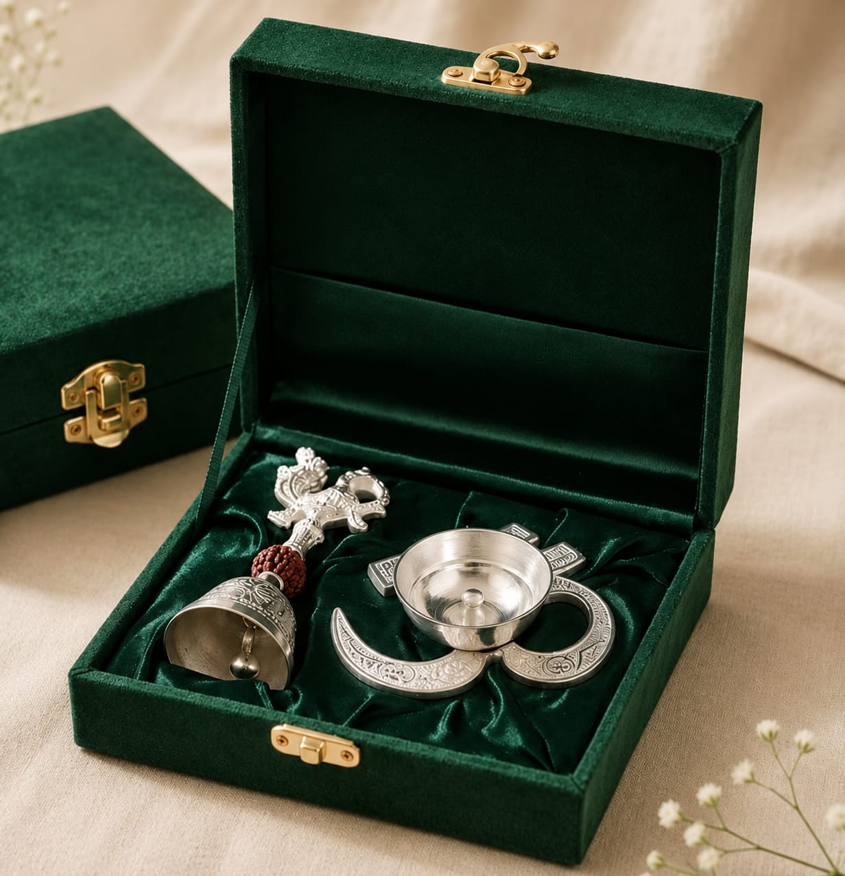 Bell and om diya set