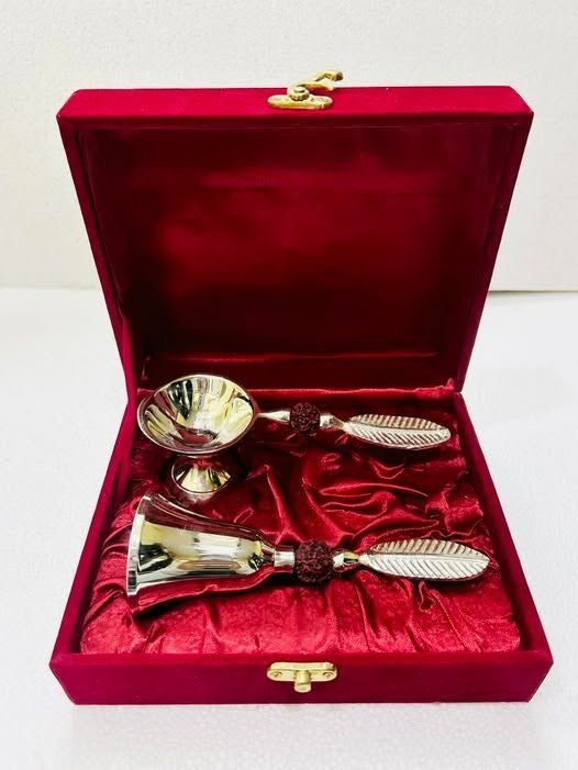 Rudraksha Bell & Jyot Set (Velvet Box Packed)