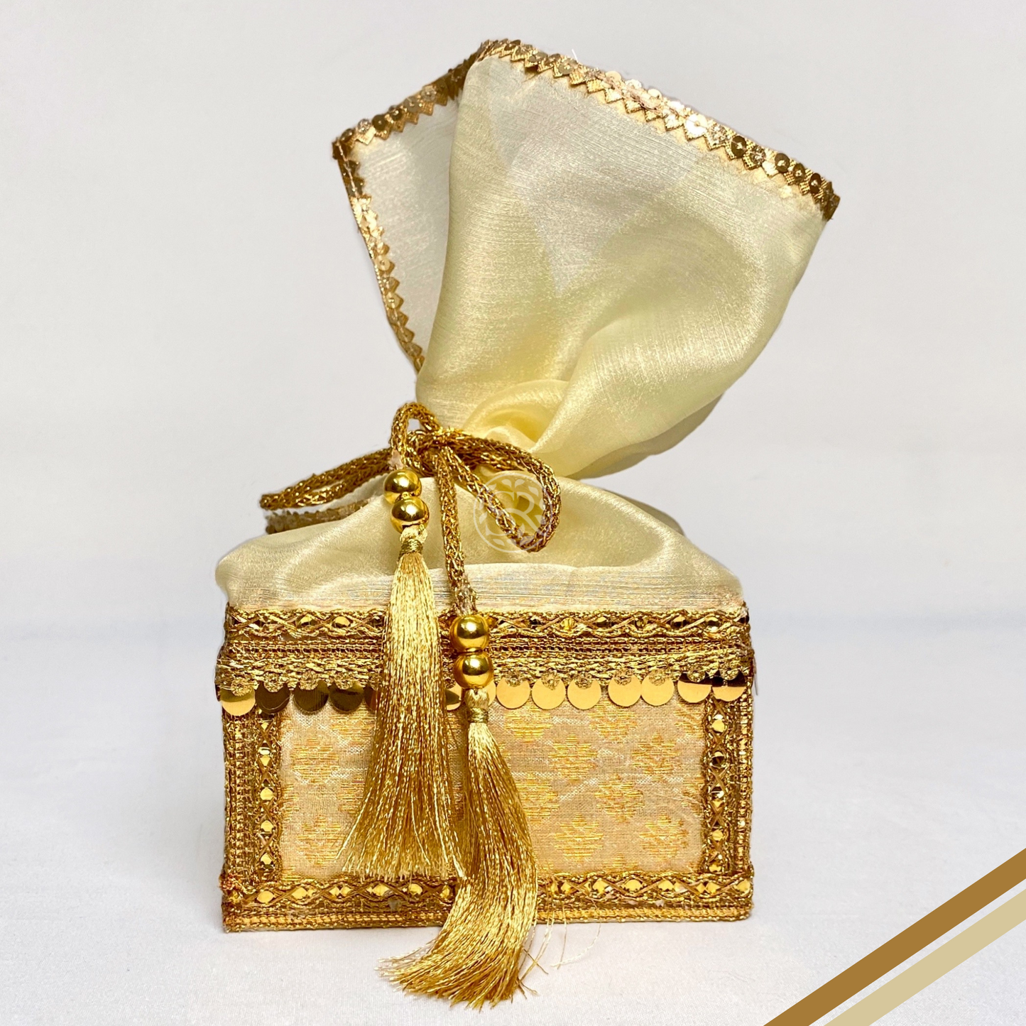 Beige Dry Fruit Box Set By Saptrishi (2pc)
