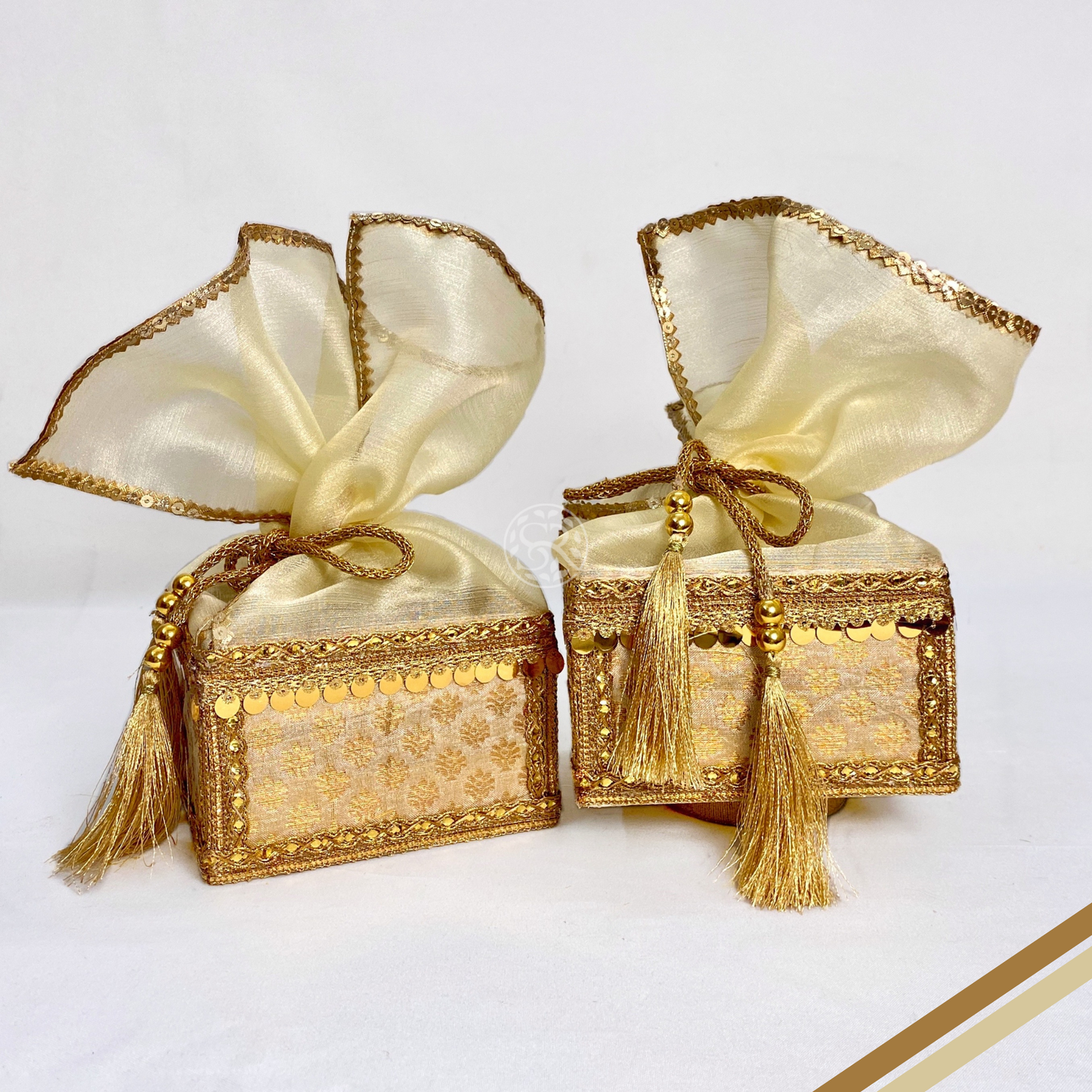 Beige Dry Fruit Box Set By Saptrishi (2pc)