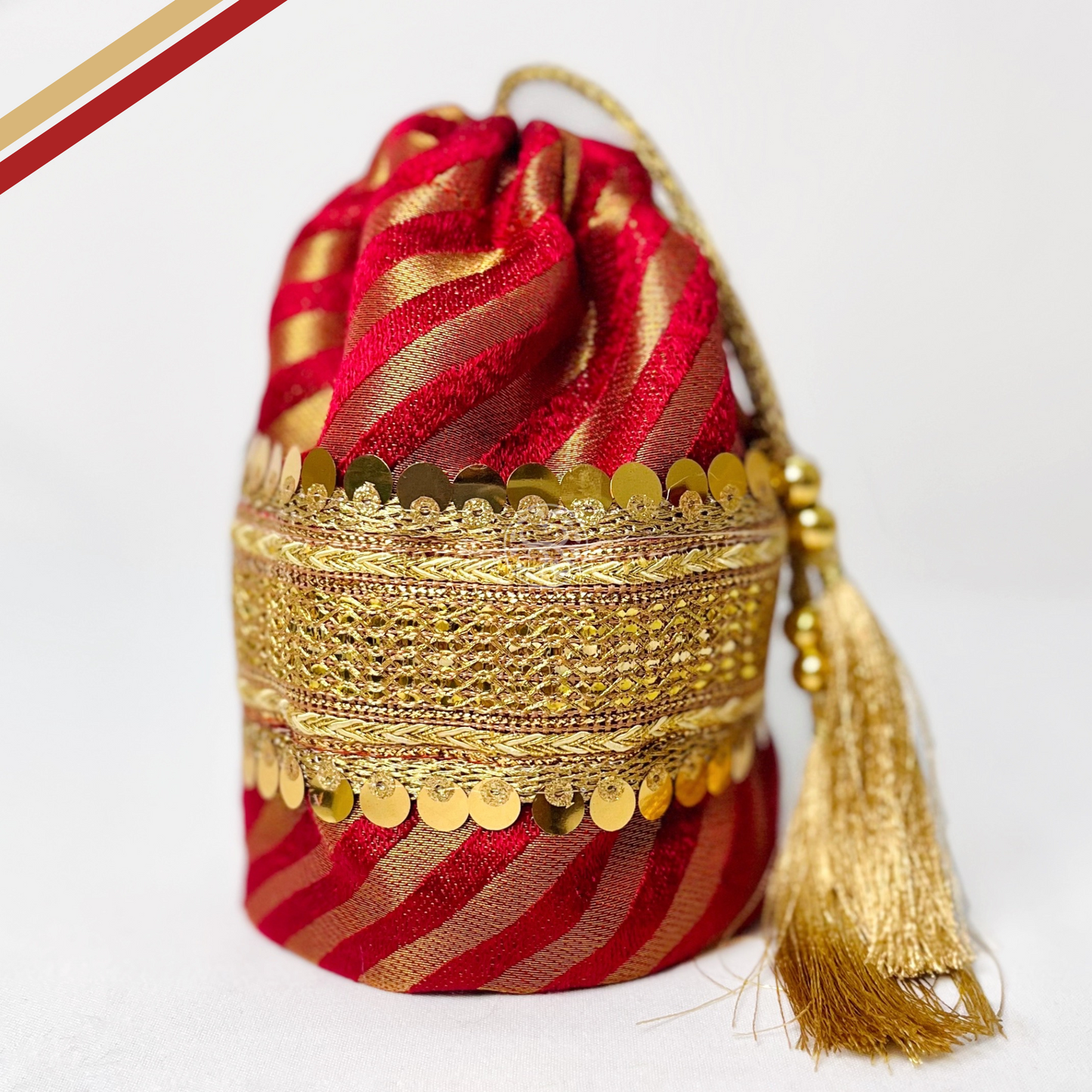 Red Potli Bags By Saptrishi (2pc)