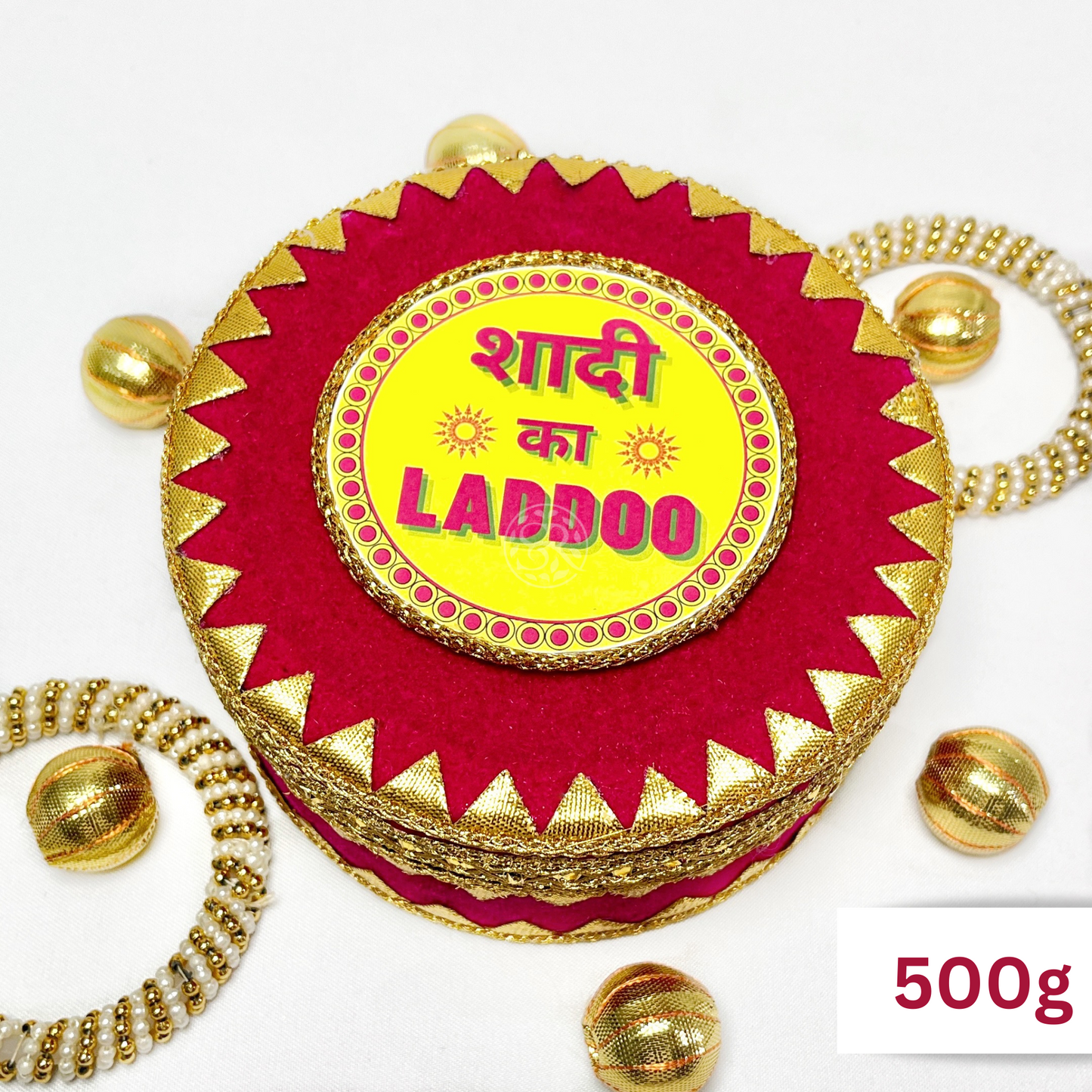 Rani Pink 'Shadi ka Laddoo' Steel Box By Saptrishi
