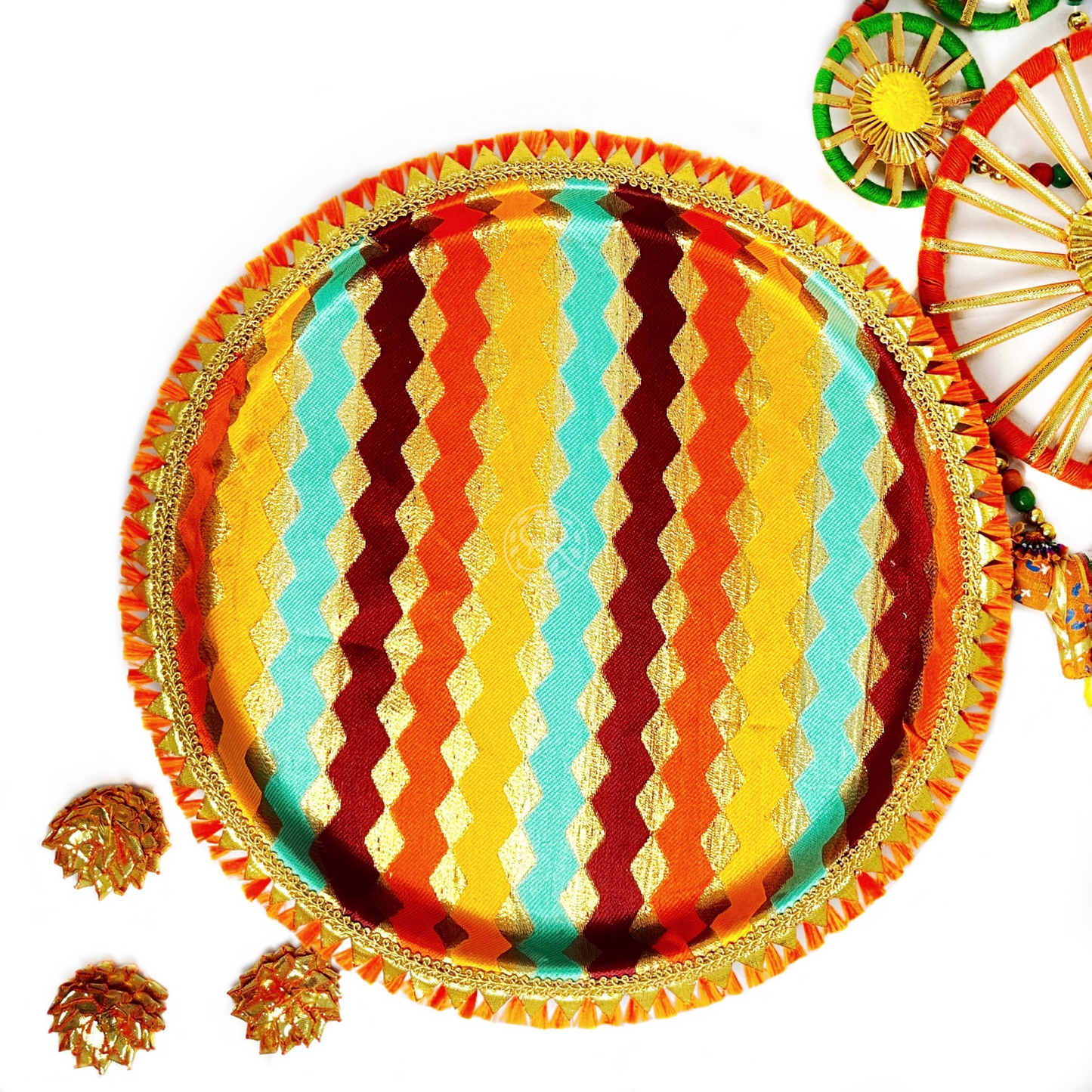 Orange Pooja Thali By Saptrishi (1pc)