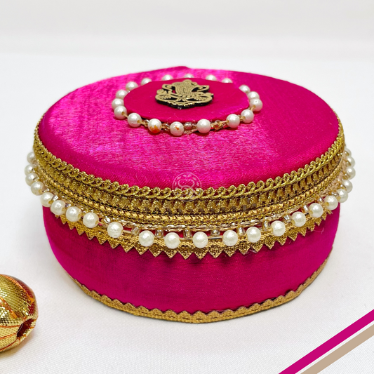 Rani Pink Ganpati Steel Box By Saptrishi