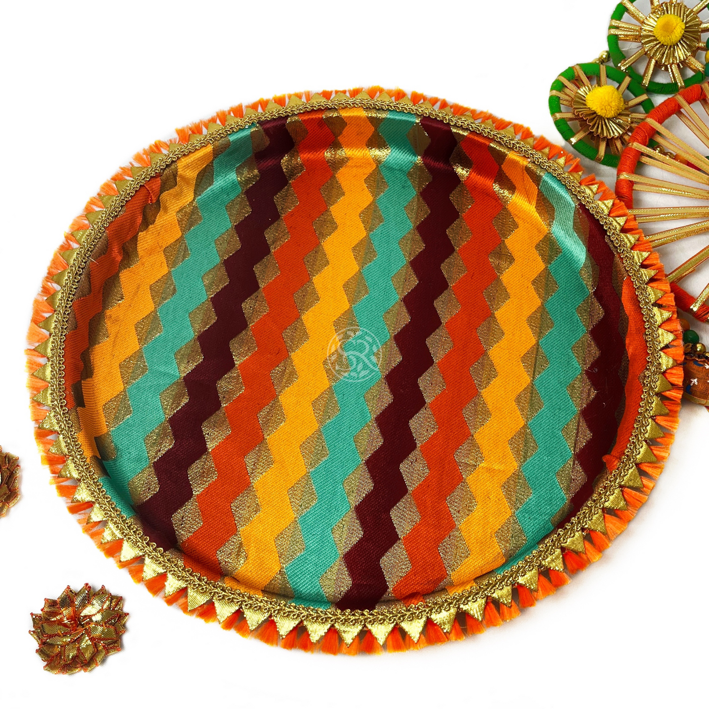 Orange Pooja Thali By Saptrishi (1pc)