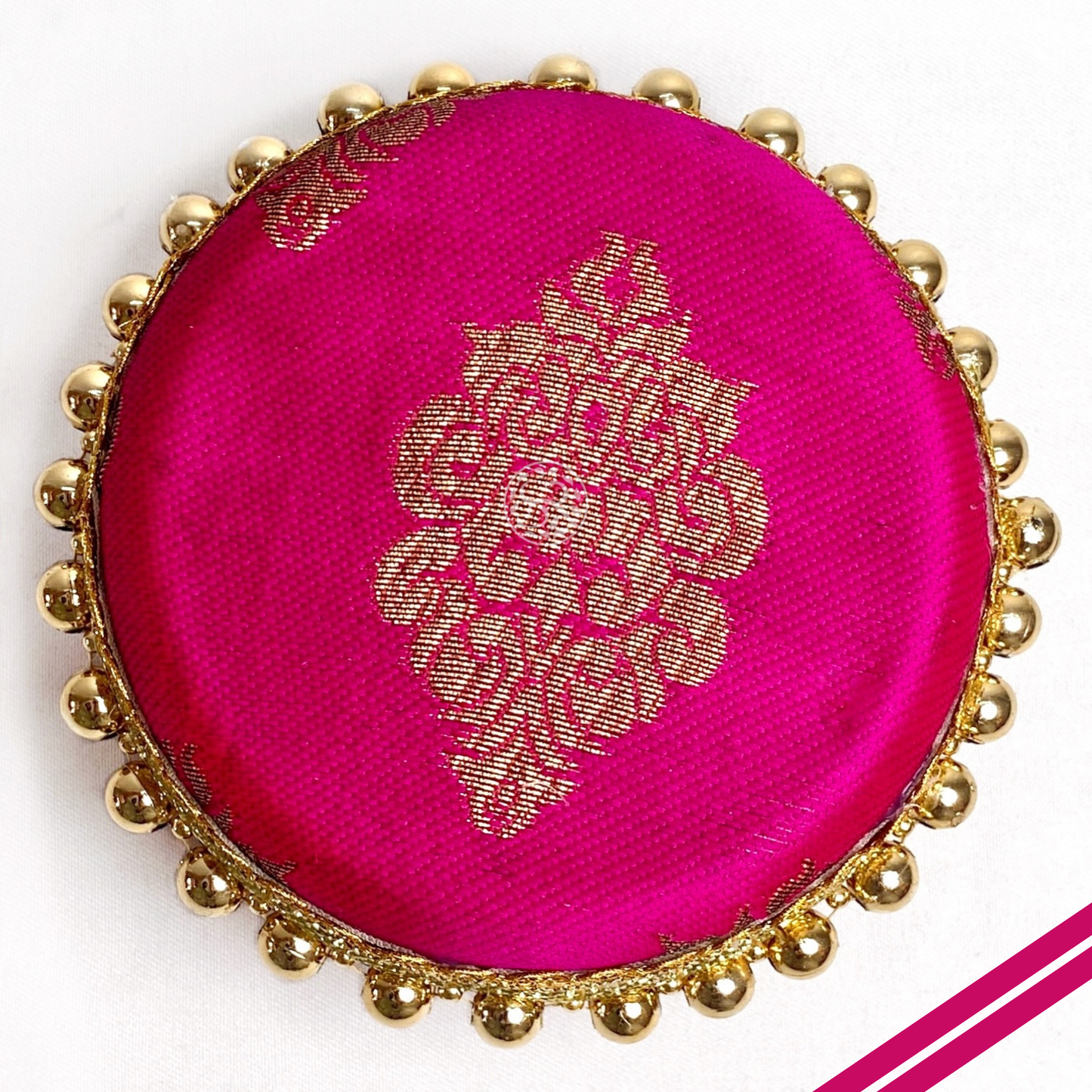 Rani Pink Brocade Steel Box by Saptrishi
