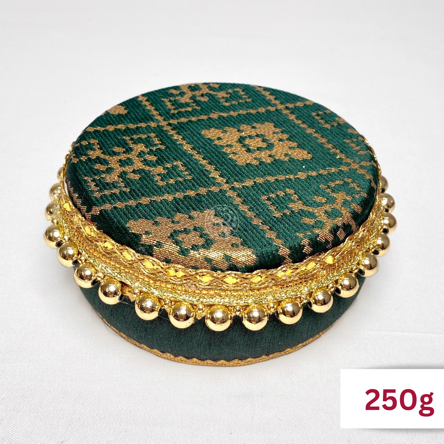 Green Brocade Sweet Steel Box By Saptrishi