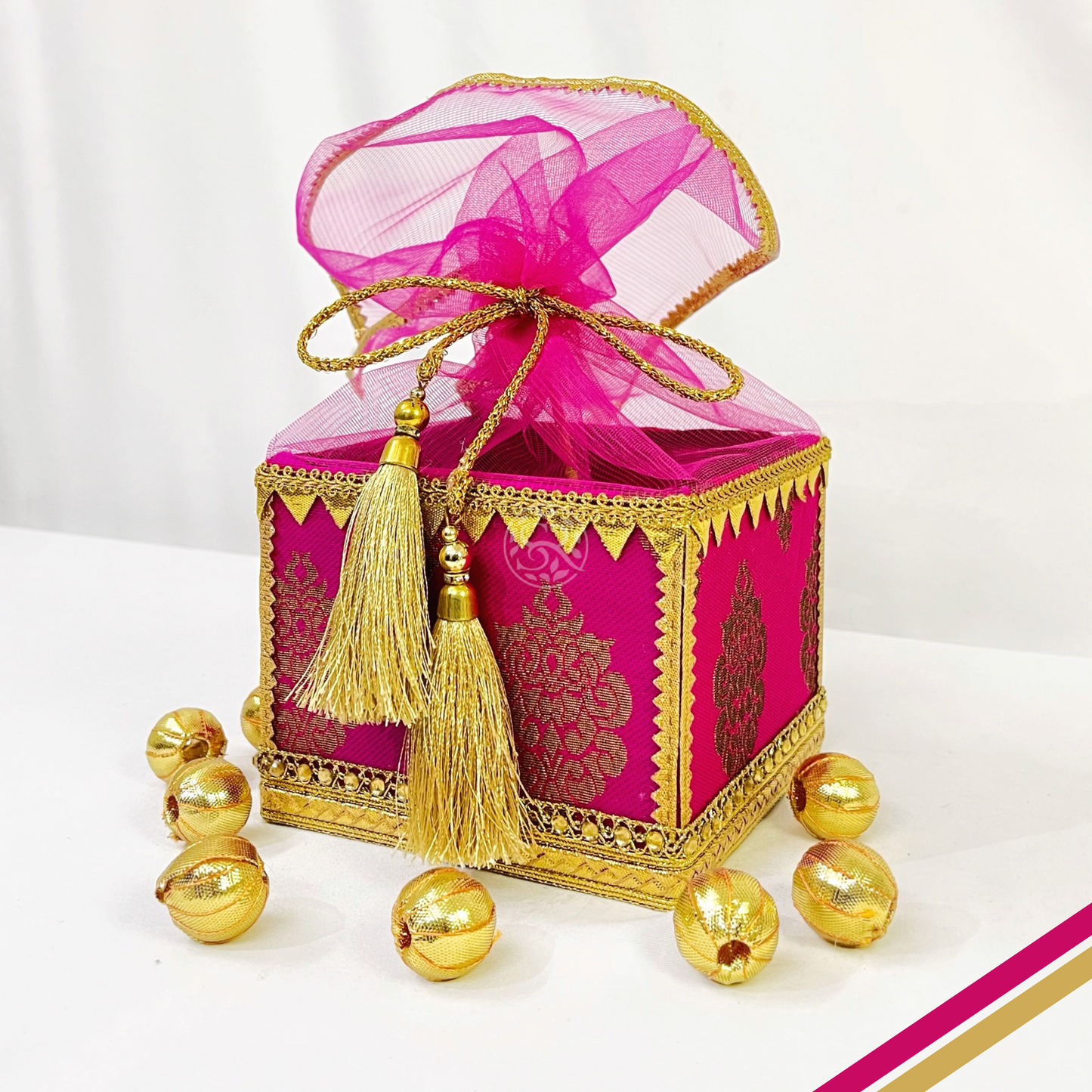 Rani Pink Mithai Box Potli By Saptrishi (1 Pc)