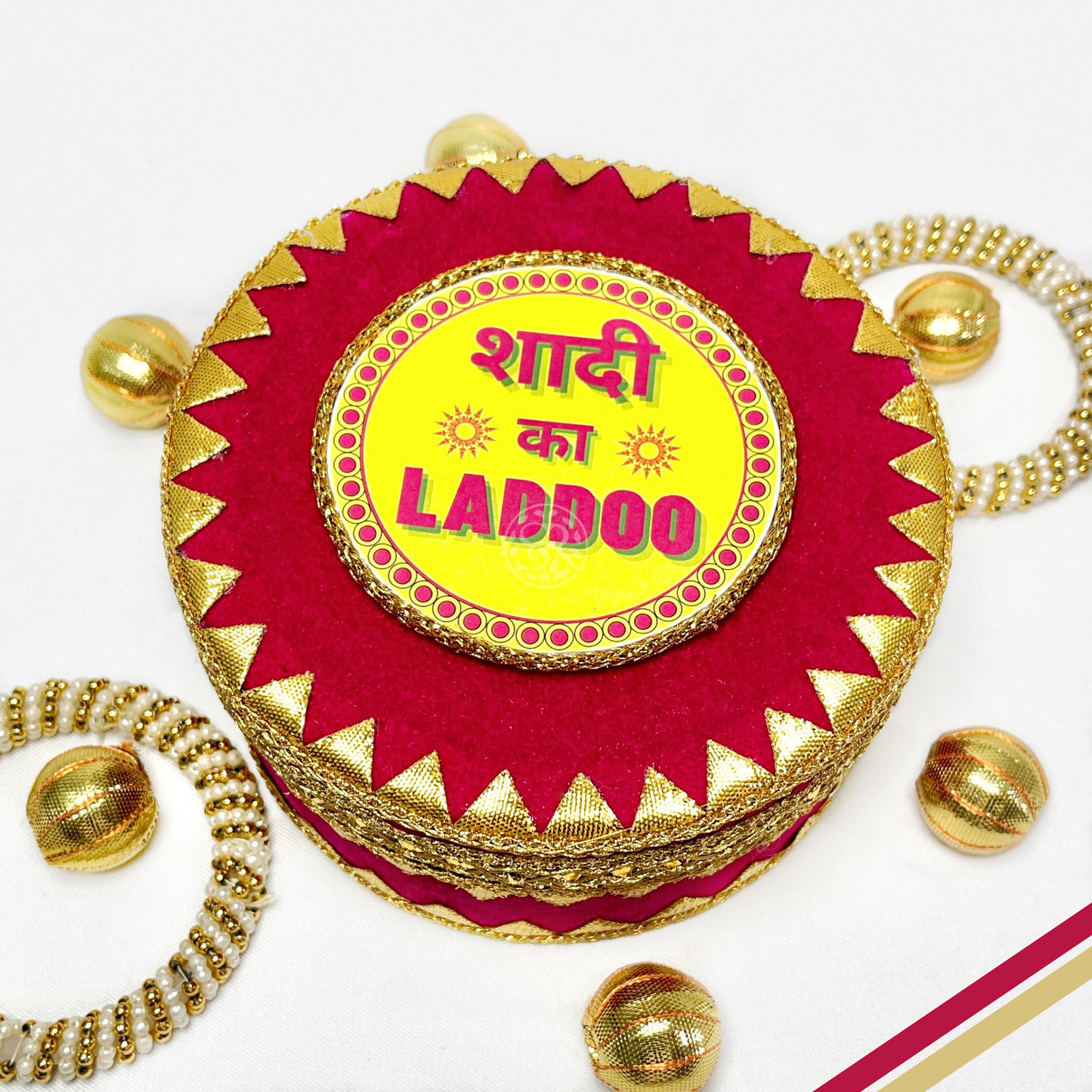 Rani Pink 'Shadi ka Laddoo' Steel Box By Saptrishi