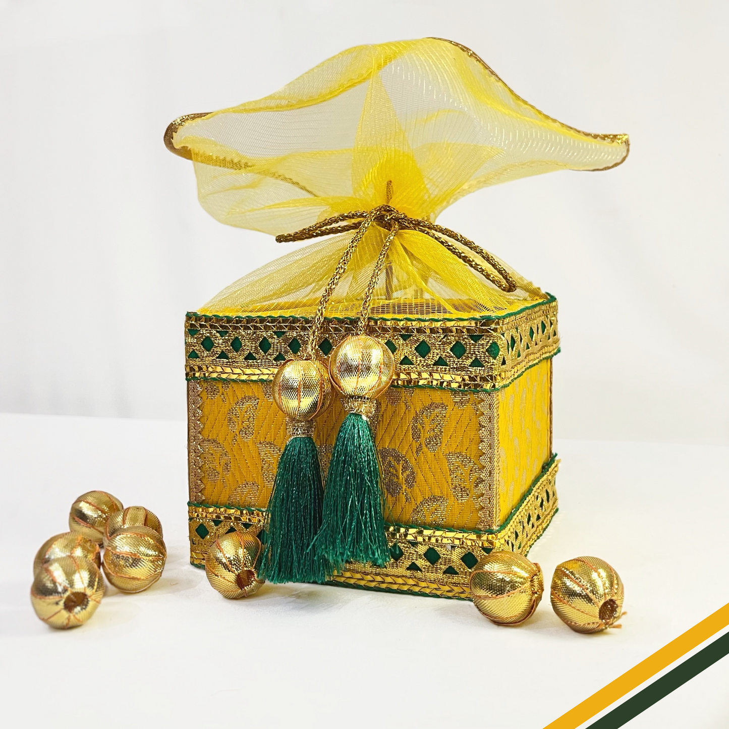 Yellow Mithai Box Potli By Saptrishi (1 Pc)