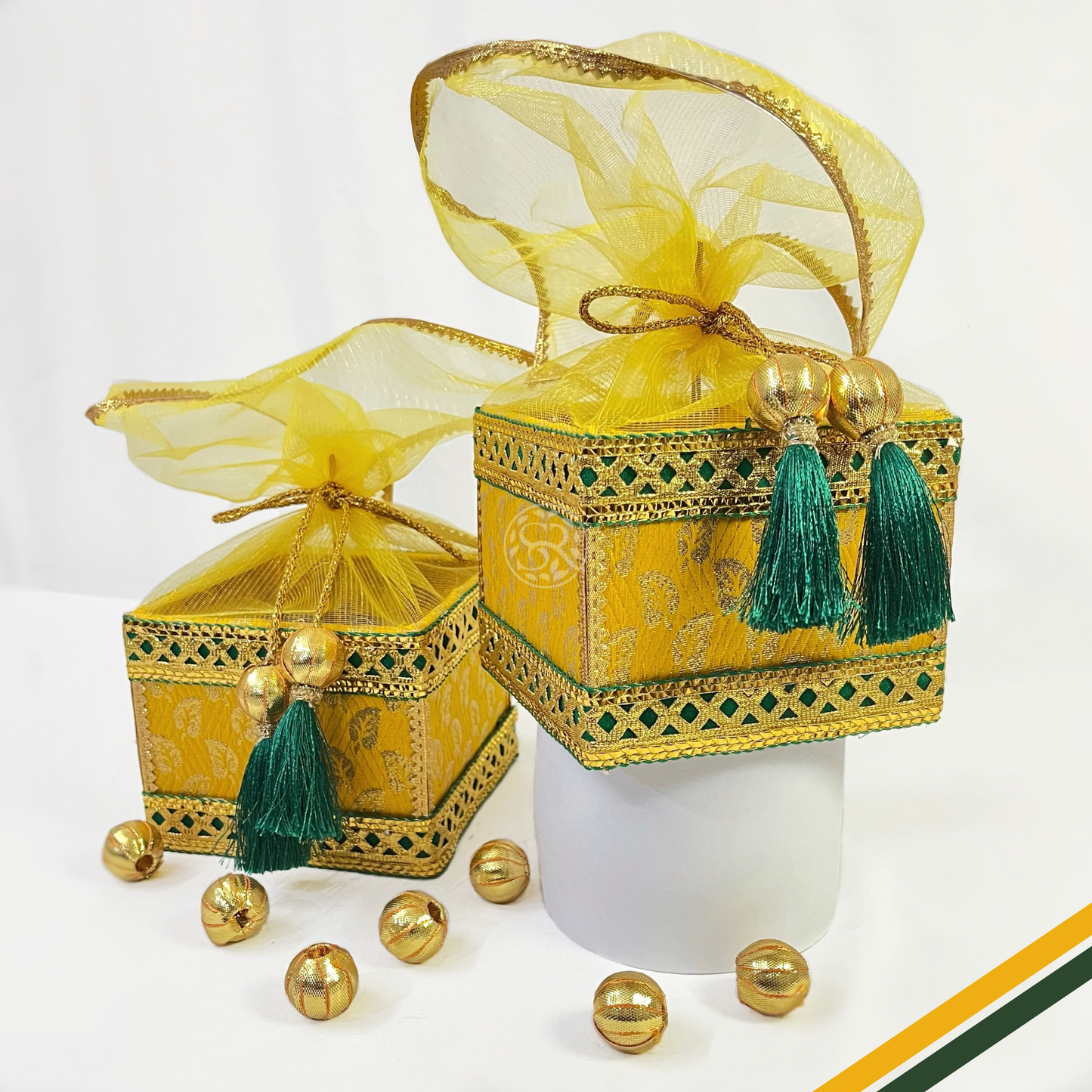 Yellow Mithai Box Potli By Saptrishi (1 Pc)