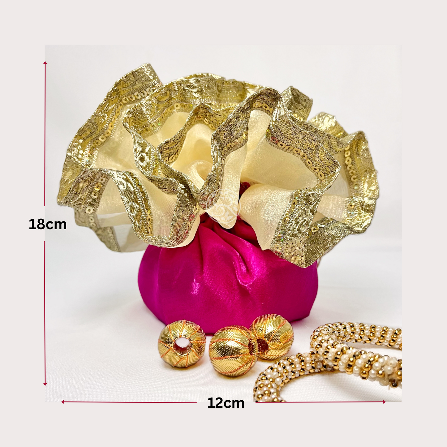 Rich Pink Potli Bag by Saptrishi (1pc)